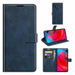 For Motorola G Stylus 5G Retro Calf Pattern Buckle Card Wallet Left and Right Flip Phone Holster with Bracket Function(Blue)