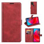 For Motorola G Stylus 5G Retro Calf Pattern Buckle Card Wallet Left and Right Flip Phone Holster with Bracket Function(Red)