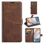 For Motorola Moto G60 / Moto G40 Fusion Retro Calf Pattern Buckle Card Wallet Left and Right Flip Phone Holster with Bracket Function(Dark Brown)