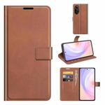 For Honor 50 SE Retro Calf Pattern Buckle Card Wallet Left and Right Flip Phone Holster with Bracket Function(Light Brown)