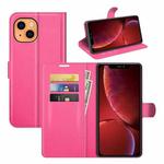 For iPhone 13 Litchi Texture Horizontal Flip Protective Case with Holder & Card Slots & Wallet(Rose Red)