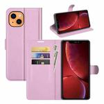 For iPhone 13 mini  Litchi Texture Horizontal Flip Protective Case with Holder & Card Slots & Wallet(Pink)