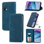 For OnePlus Nord CE 5G Retro Skin Feel Business Magnetic Horizontal Flip Leather Case with Holder & Card Slots & Wallet & Photo Frame(Blue)