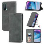 For OnePlus Nord CE 5G Retro Skin Feel Business Magnetic Horizontal Flip Leather Case with Holder & Card Slots & Wallet & Photo Frame(Gray)