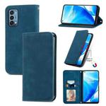 For OnePlus Nord N200 5G Retro Skin Feel Business Magnetic Horizontal Flip Leather Case with Holder & Card Slots & Wallet & Photo Frame(Blue)