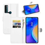 For TCL 20 SE Litchi Texture Horizontal Flip Protective Case with Holder & Card Slots & Wallet(White)