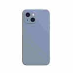 For iPhone 13 mini Solid Color Cube Straight Edge Liquid Silicone Case (Grey)