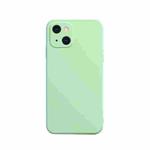 For iPhone 13 mini Solid Color Cube Straight Edge Liquid Silicone Case  (Green)