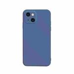 For iPhone 13 mini Solid Color Cube Straight Edge Liquid Silicone Case  (Blue)