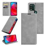 For Motorola Moto G Stylus 5G Retro-skin Business Magnetic Suction Leather Case with Holder & Card Slots & Wallet(Grey)