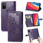 For Ulefone Note 11 Plus Mandala Flower Embossed Horizontal Flip Leather Case with Bracket / Card Slot / Wallet / Lanyard(Purple)