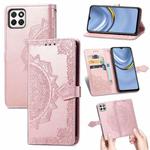 For Huawei Enjoy 20 5G Mandala Flower Embossed Horizontal Flip Leather Case with Bracket / Card Slot / Wallet / Lanyard(Rose Gold)