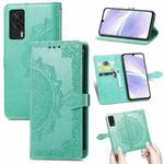 For Vivo S9e Mandala Flower Embossed Horizontal Flip Leather Case with Bracket / Card Slot / Wallet / Lanyard(Green)