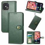 For iPhone 13 Pro Max  Solid Color Leather Buckle Phone Case with Lanyard & Photo Frame & Card Slot & Wallet & Stand Function(Green)