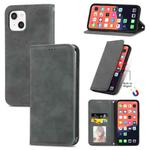 For iPhone 13 Retro Skin Feel Business Magnetic Horizontal Flip Leather Case With Holder & Card Slots & Wallet & Photo Frame(Gray)