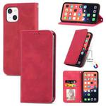 For iPhone 13 Retro Skin Feel Business Magnetic Horizontal Flip Leather Case With Holder & Card Slots & Wallet & Photo Frame(Red)