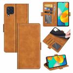 For Samsung Galaxy M32 Dual-side Magnetic Buckle Horizontal Flip Leather Case with Holder & Card Slots & Wallet(Yellow)