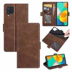 For Samsung Galaxy M32 Dual-side Magnetic Buckle Horizontal Flip Leather Case with Holder & Card Slots & Wallet(Brown)
