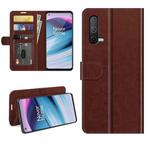 For OnePlus Nord CE 5G R64 Texture Single Horizontal Flip Protective Case with Holder & Card Slots & Wallet& Photo Frame(Brown)