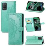 For OPPO Realme 8 5G Mandala Flower Embossed Horizontal Flip Leather Case with Holder & Three Card Slots & Wallet & Lanyard(Green)