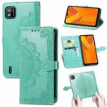 For Wiko Y62 Mandala Flower Embossed Horizontal Flip Leather Case with Holder & Three Card Slots & Wallet & Lanyard(Green)