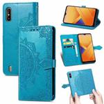 For Wiko Y81 Mandala Flower Embossed Horizontal Flip Leather Case with Holder & Three Card Slots & Wallet & Lanyard(Blue)