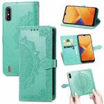 For Wiko Y81 Mandala Flower Embossed Horizontal Flip Leather Case with Holder & Three Card Slots & Wallet & Lanyard(Green)