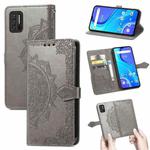 For UMIDIGI A7S Mandala Flower Embossed Horizontal Flip Leather Case with Holder & Three Card Slots & Wallet & Lanyard(Grey)