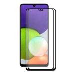 For Samsung Galaxy F22 / M22 2 PCS ENKAY Hat-Prince Full Glue 0.26mm 9H 2.5D Tempered Glass Screen Protector Full Coverage Film