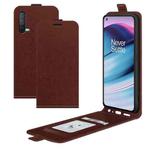 For OnePlus Nord CE 5G R64 Texture Single Vertical Flip Leather Protective Case with Card Slots & Photo Frame(Brown)