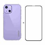 For iPhone 13 mini Hat-Prince ENKAY Clear TPU Shockproof Soft Case Drop Protection Cover + Full Coverage Tempered Glass Protector Film