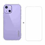 For iPhone 13 mini Hat-Prince ENKAY Clear TPU Shockproof Soft Case Drop Protection Cover + Clear HD Tempered Glass Protector Film