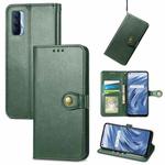For OPPO Realme V15 5G Retro Solid Color Buckle Leather Phone Case(Green)