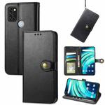 For UMIDIGI  A9 Pro Retro Solid Color Buckle Leather Phone Case (Black)