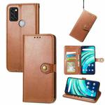 For UMIDIGI  A9 Pro Retro Solid Color Buckle Leather Phone Case (Brown)