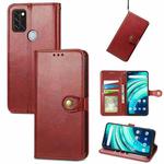 For UMIDIGI  A9 Pro Retro Solid Color Buckle Leather Phone Case (Red)