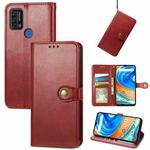 For UMIDIGI  A9 Retro Solid Color Buckle Leather Phone Case(Red)
