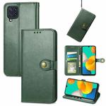 For Samsung Galaxy M32 Solid Color Leather Buckle Phone Case with Lanyard & Photo Frame & Card Slot & Wallet & Stand Function(Green)