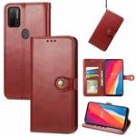 For Ulefone Note 11 Plus Solid Color Leather Buckle Phone Case with Lanyard & Photo Frame & Card Slot & Wallet & Stand Function(Red)