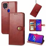 For ZTE Axon 11 SE 5G Solid Color Leather Buckle Phone Case with Lanyard & Photo Frame & Card Slot & Wallet & Stand Function(Red)