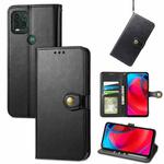 For Motorola Moto G Stylus 5G Solid Color Leather Buckle Phone Case with Lanyard & Photo Frame & Card Slot & Wallet & Stand Function(Black)