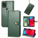 For Motorola Moto G Stylus 5G Solid Color Leather Buckle Phone Case with Lanyard & Photo Frame & Card Slot & Wallet & Stand Function(Green)