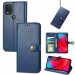 For Motorola Moto G Stylus 5G Solid Color Leather Buckle Phone Case with Lanyard & Photo Frame & Card Slot & Wallet & Stand Function(Blue)