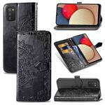 For Samsung Galaxy A03s 164mm Mandala Flower Embossed Horizontal Flip Leather Case with Holder & Three Card Slots & Wallet & Lanyard(Black)