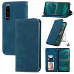 For Sony Xperia 5 III Retro Skin Feel Business Magnetic Horizontal Flip Leather Case with Holder & Card Slots & Wallet & Photo Frame(Blue)