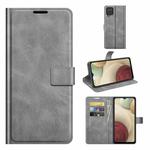 Retro Calf Pattern Buckle Horizontal Flip Leather Case with Holder & Card Slots & Wallet For Samsung Galaxy M12/F12(Grey)