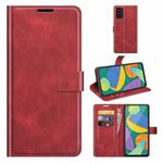 Retro Calf Pattern Buckle Horizontal Flip Leather Case with Holder & Card Slots & Wallet For Samsung Galaxy F52 5G(Red)