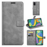 Retro Calf Pattern Buckle Horizontal Flip Leather Case with Holder & Card Slots & Wallet For Samsung Galaxy F52 5G(Grey)