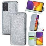 For Galaxy A82 5G/Quantum 2 Blooming Mandala Embossed Pattern Magnetic Horizontal Flip Leather Case with Holder & Card Slots & Wallet(Gray)
