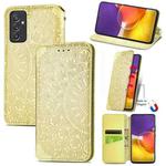 For Galaxy A82 5G/Quantum 2 Blooming Mandala Embossed Pattern Magnetic Horizontal Flip Leather Case with Holder & Card Slots & Wallet(Yellow)